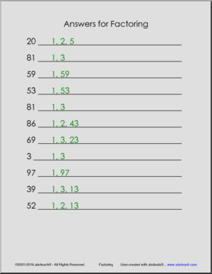 Factors (grades 4-5) Math