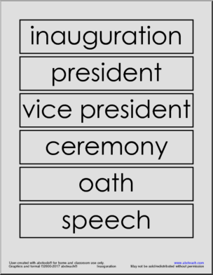 Social Studies: Inauguration Vocabulary Packet