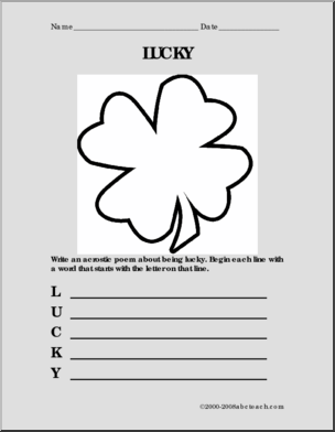 Lucky Acrostic Form