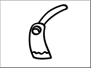 Clip Art: Basic Words: Adze B&W Unlabeled