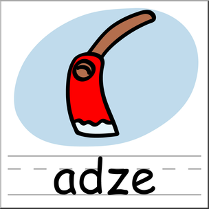 Clip Art: Basic Words: Adze Color Labeled