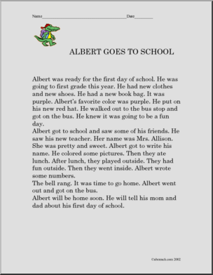 Fiction: Albert Goes To School