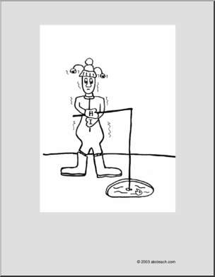 Coloring Page: Space Aliens – Ice Fishing