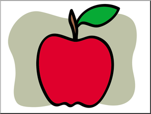 Clip Art: Basic Words: Apple 1 Color Unlabeled