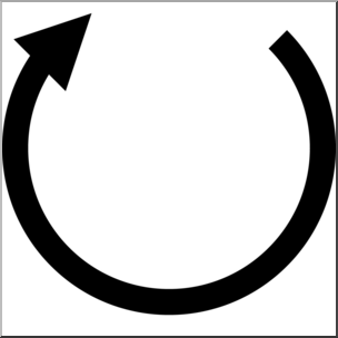 Clip Art: Arrow 04 Circular Clockwise 01 B&W