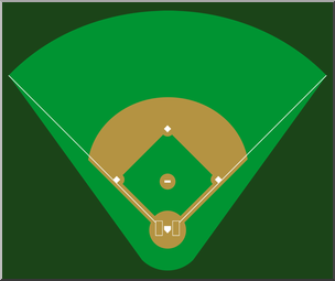Clip Art: Baseball Field 1 Color 1