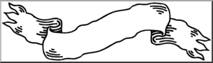 Clip Art: Banner 2 Short B&W