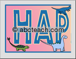 Cute Dinosaur-Themed “Happy Birthday” Banner