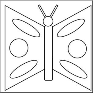 Clip Art: Basic Shapes: Butterfly B&W