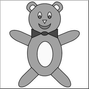Clip Art: Basic Shapes: Teddy Bear Color