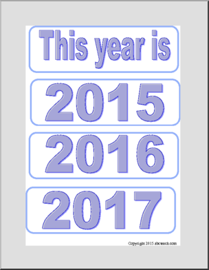 Calendar: Bulletin Board Size-Year Headers & Month Poster (color)