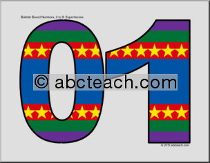 Bulletin Board: Superheroes – Numbers 0-9