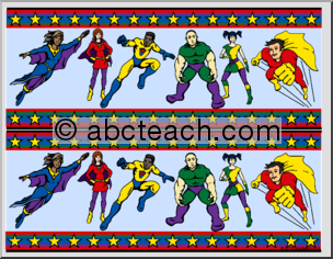 Bulletin Board: Superheroes Straight Border