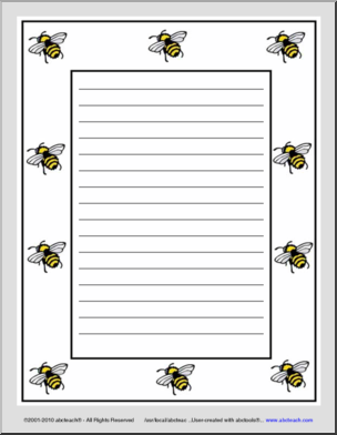 Border Paper: Bees (with lines)