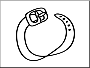Clip Art: Basic Words: Belt B&W Unlabeled