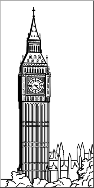 Clip Art: Big Ben B&W