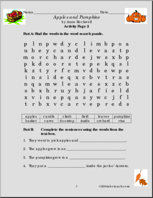 Apples and Pumpkins (elementary) Book