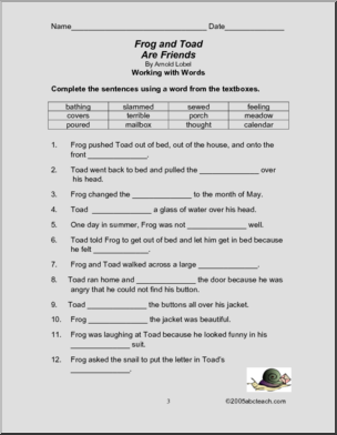 Book: Frog and Toad Are Friends (primary/elementary)