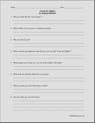 Book: Freak the Mighty (middle school)