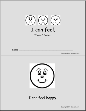 Early Reader: “I can…” (feelings – b/w)