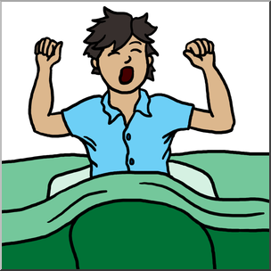 Clip Art: Boy Waking Color