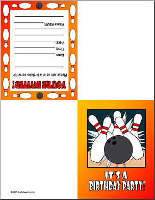 Bowling-Themed Birthday Invitation