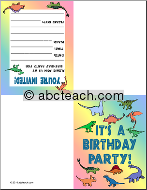 Cute Dinosaur-Themed Birthday Invitation