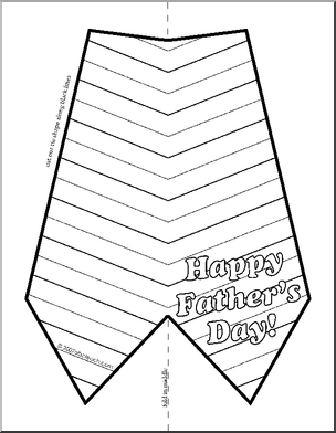 Greeting Card: Happy Father’s Day – tie theme (outline)