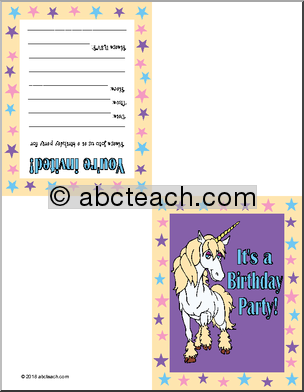 Unicorn-Themed Birthday Invitation