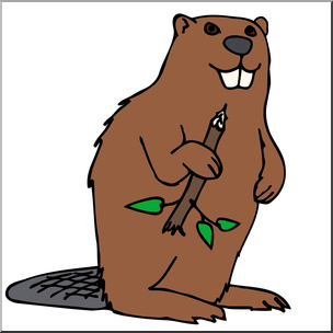 Clip Art: Cartoon Beaver Color