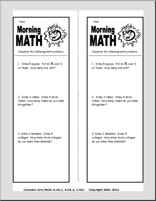 Word Problems 1 (K-1) Morning Math