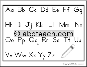 Chart: Manuscript Aa-Zz (ZB-Style Font)