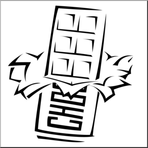 Clip Art: Chocolate Bar (coloring page)