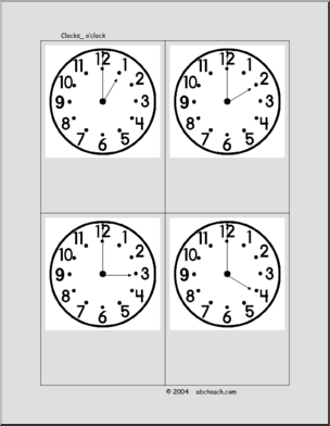 Telling Time – o’clock Flashcards