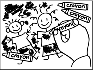 Clip Art: Basic Words: Color B&W Labeled