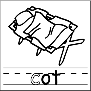 Clip Art: Basic Words: -ot Phonics: Cot B&W