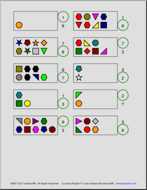 Counting Shapes Practice Pack