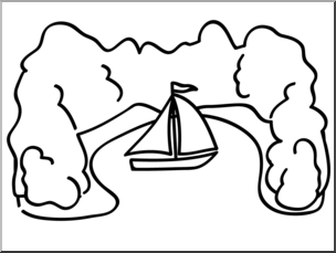 Clip Art: Basic Words: Cove B&W Unlabeled