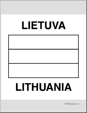 Clip Art: Flags: Lithuania (coloring page)