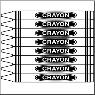 Clip Art: Crayons B&W
