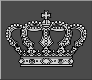 Clip Art: Medieval History: Crown Grayscale 1