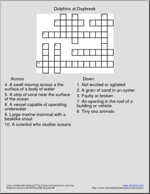 Dolphins at Daybreak (primary) Crossword