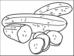 Clip Art: Cucumbers B&W