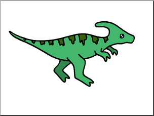 Clip Art: Cute Dinos Parasaurolophus Color