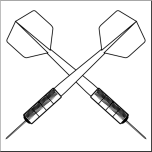 Clip Art: Darts B&W