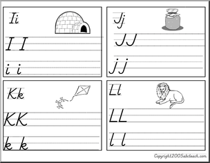 Cards: Manuscript Alphabet  (DN-Style Font)