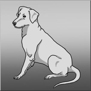 Clip Art: Dog Grayscale