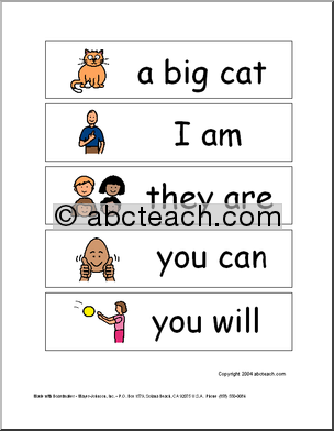 Word Wall: Sight Word Phrases (pictures) (set 1)