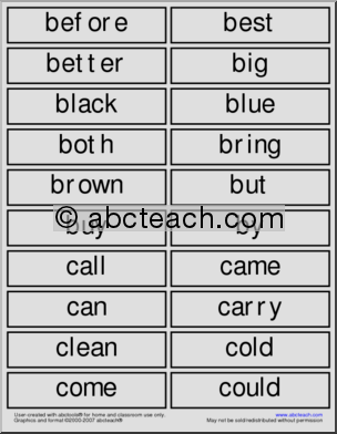 Dolch Words Word Wall