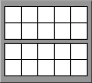 Clip Art: Ten Frame: Double Grayscale
